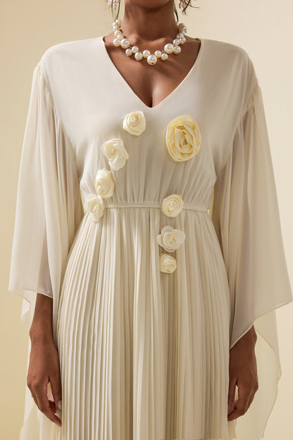 3d Cape Maxi Dress