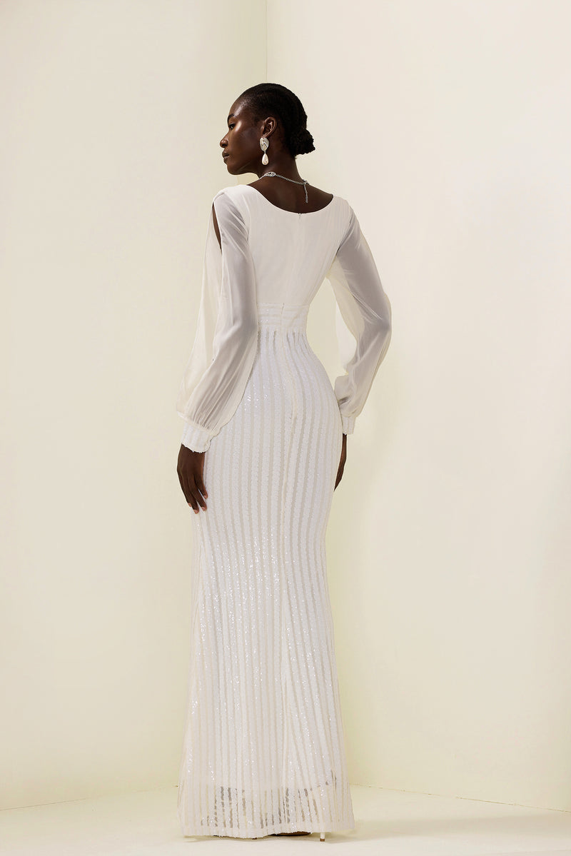Sequin Cut-out Maxi Dress
