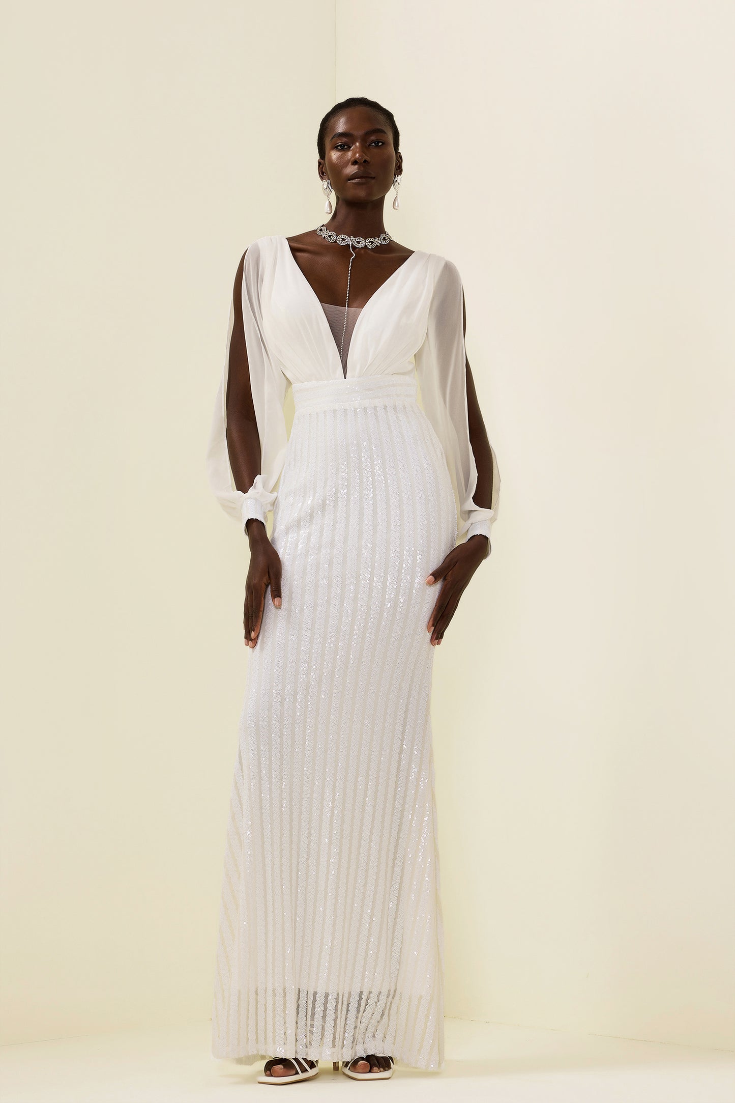 Sequin Cut-out Maxi Dress