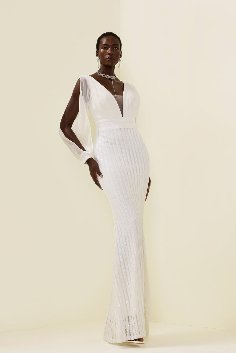 Sequin Cut-out Maxi Dress