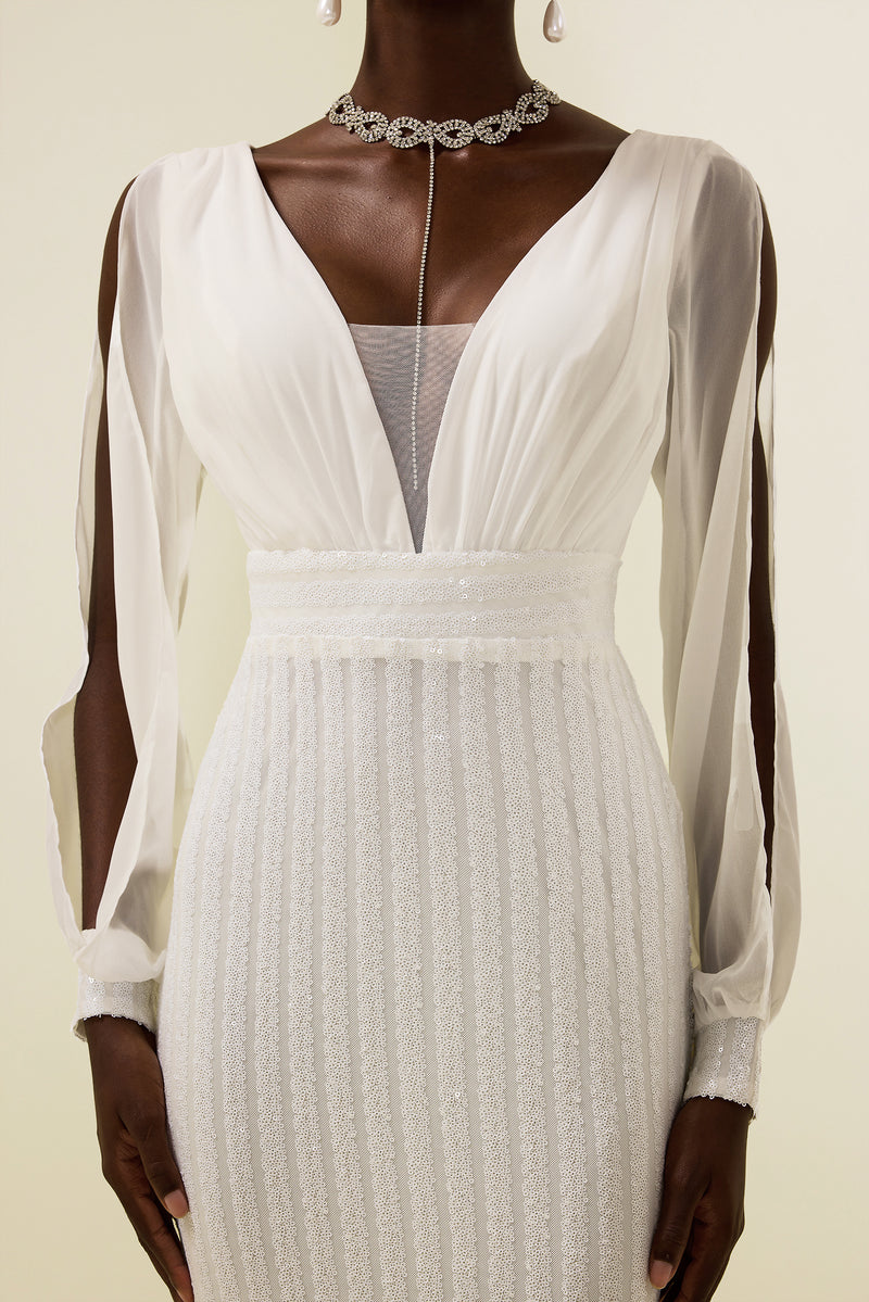 Sequin Cut-out Maxi Dress