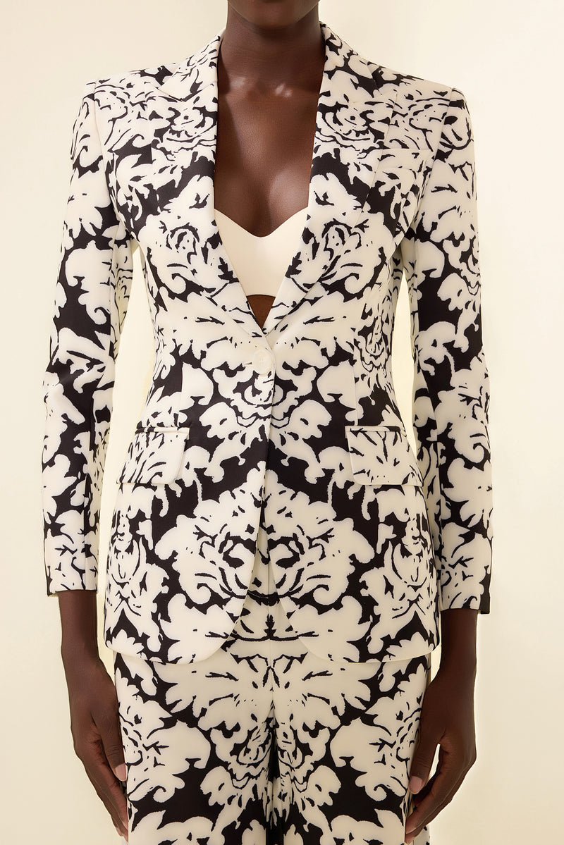 Shoulder Pad Top & Hight Waist Pants Set