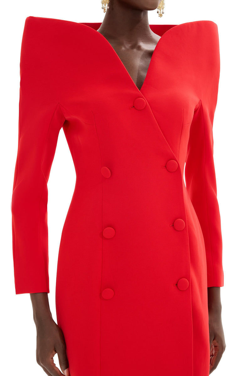 Stand Collar Long Sleeve Midi Coat