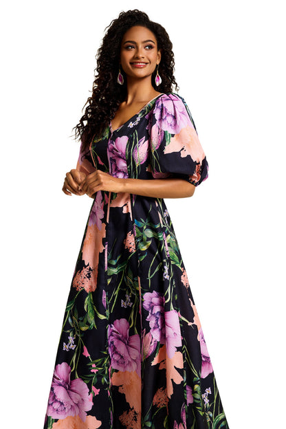 V-neck Midi Dress With Belt
