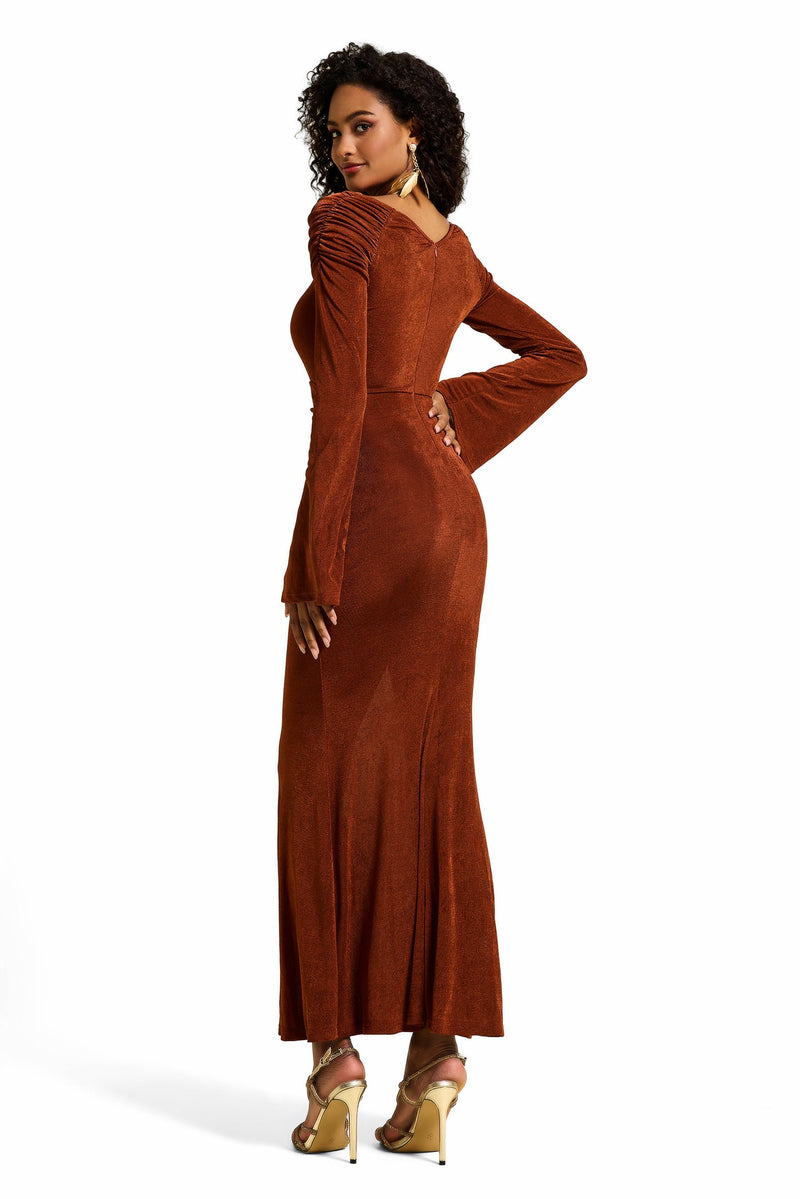 Jersey Ruched Midi Dress
