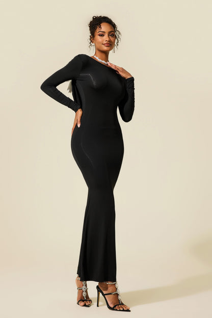 Jersey Bow Backless Midi Dress