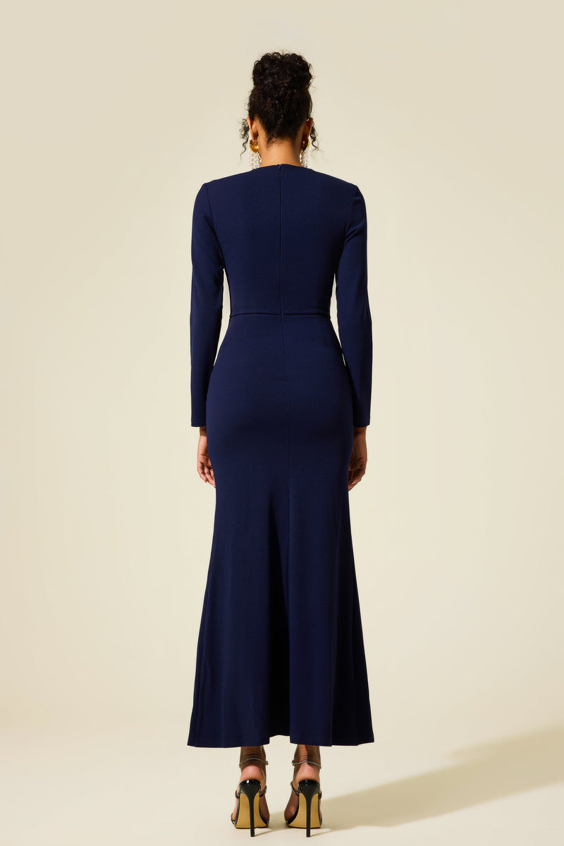 Knotted Split Midi Dress