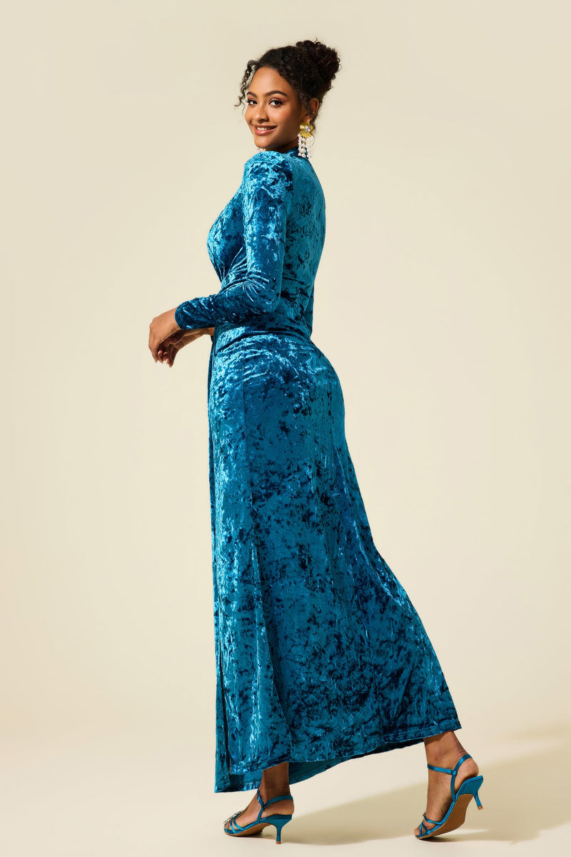 Velvet Cut-out Midi Dress