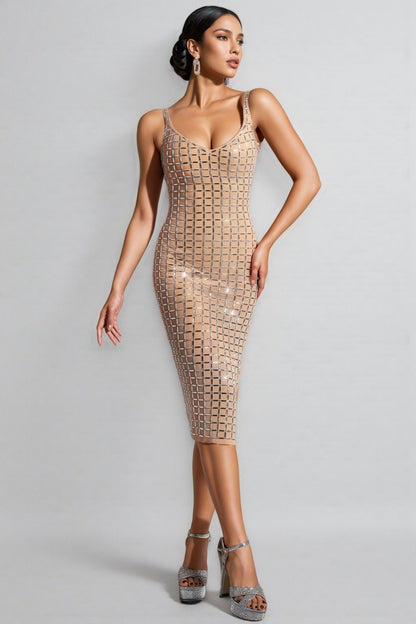 Tilly Sleeveless Diamond Midi Dress