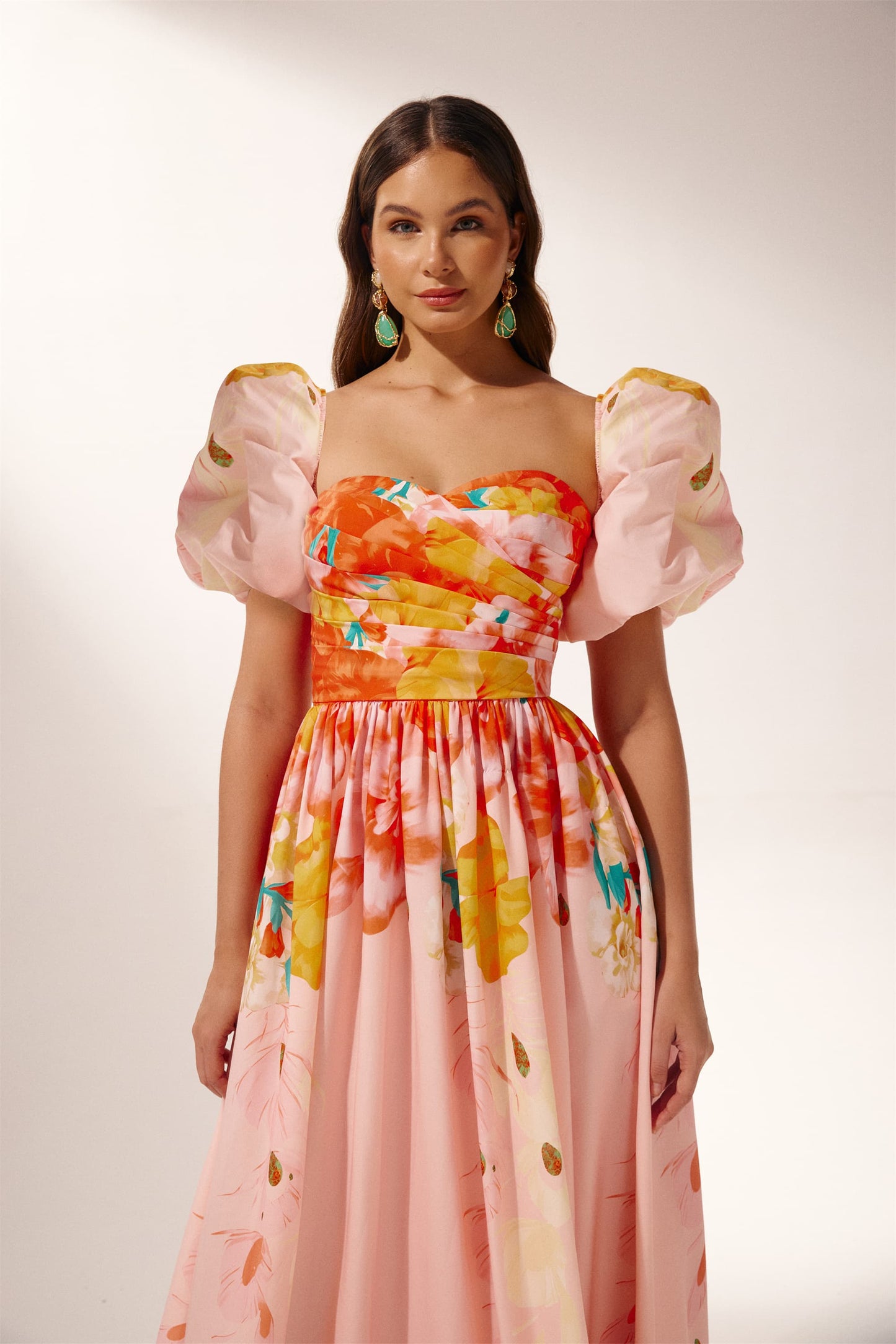 Audrey Printed Off-shoulder Midi Dress