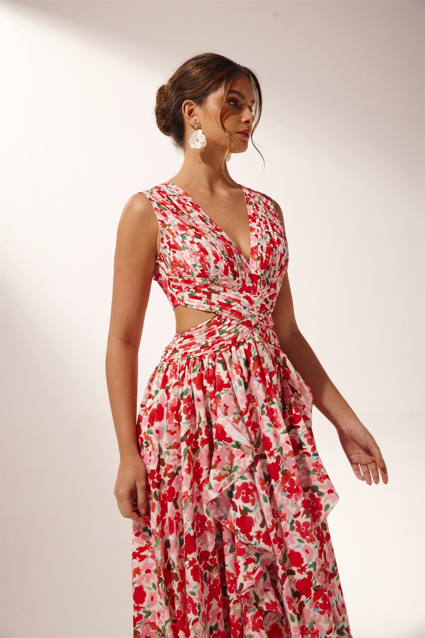 Muriel Printed Cut-out Maxi Dress