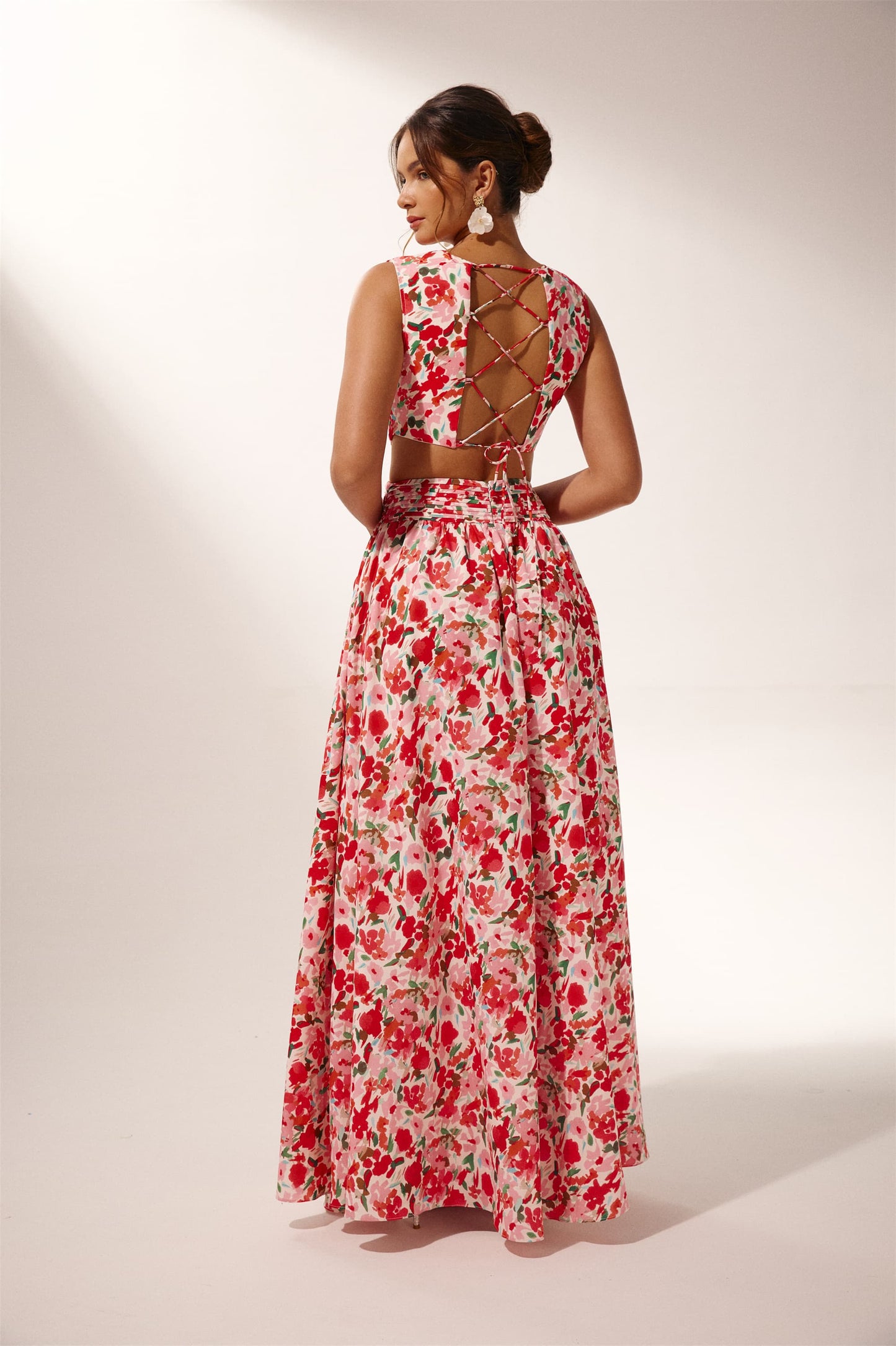 Muriel Printed Cut-out Maxi Dress