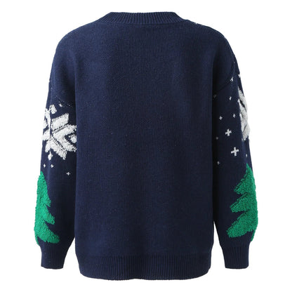 Korean Loose Round Neck Long Sleeve Christmas Sweater