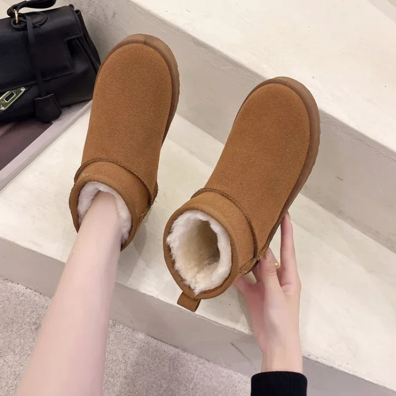 New Stylish Thickened Warm Short Tube Non-slip Black Snow Boot