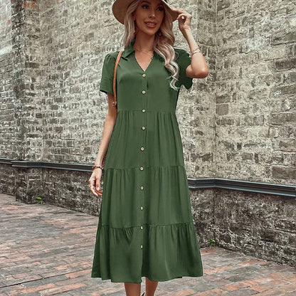 Summer Hepburn French Maxi Party Club Midi Dresses