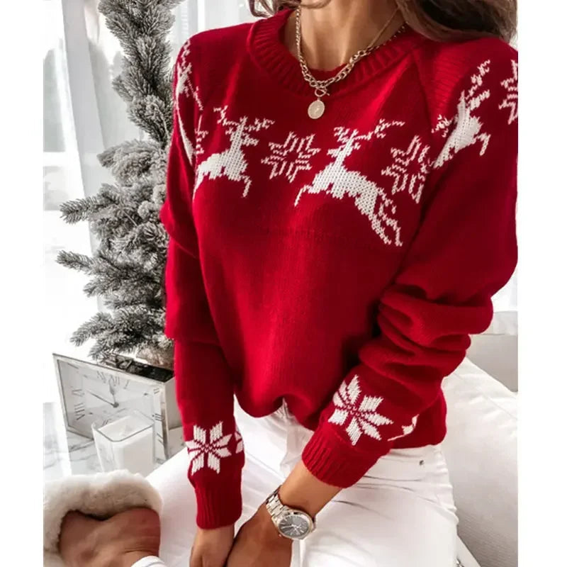 Winter Christmas Knit Jacquard Soft Warm Y2k Sweater