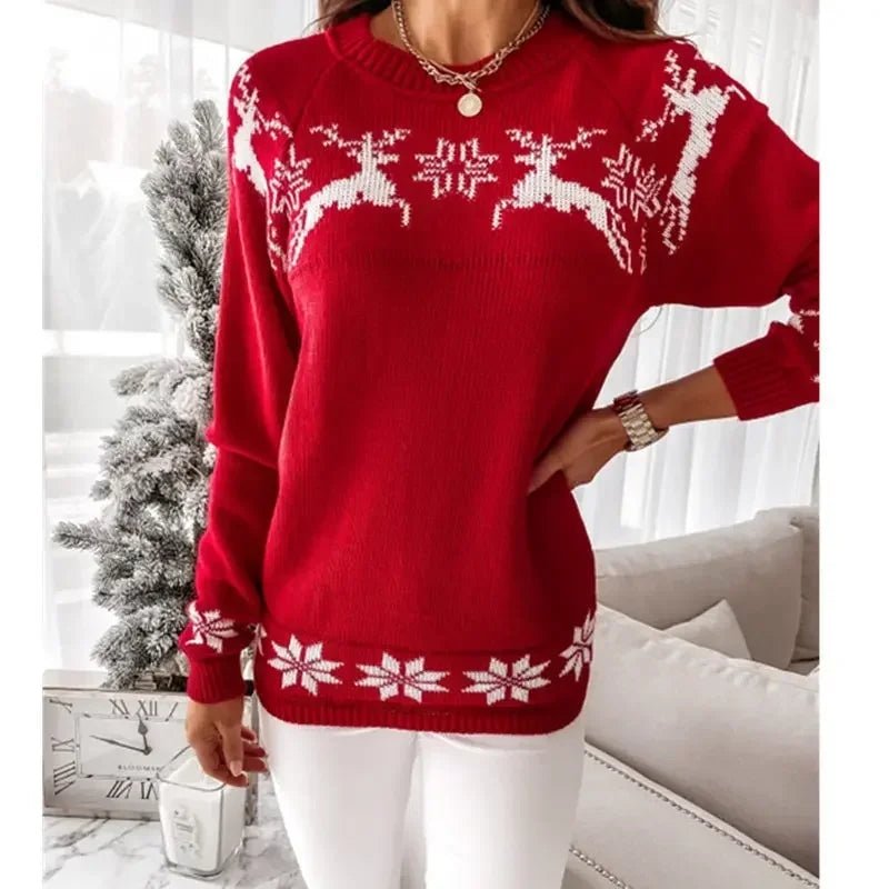 Winter Christmas Knit Jacquard Soft Warm Y2k Sweater
