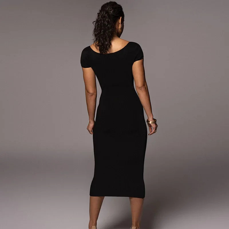 New Boat High Slim Y2k Midi Dresses