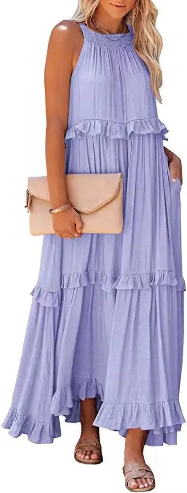 New Floor-length Round Loose Irregular Loose Midi Dresses