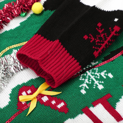 Red O-neck Loose Pullover Christmas Sweater