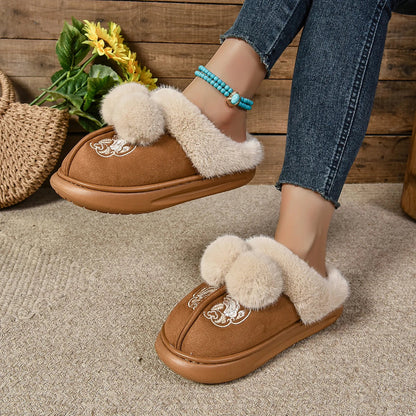 Warm Indoor Plush Platform Cotton Slippers Winter Snow Boot