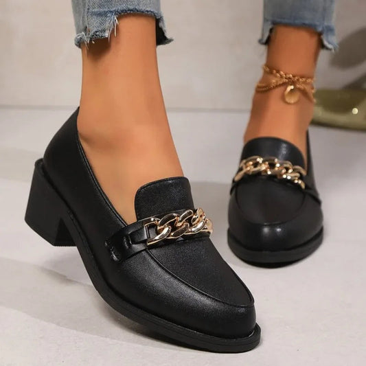 Black Platform Slip on Leather Designer Boat Flats Oxfords Loafers