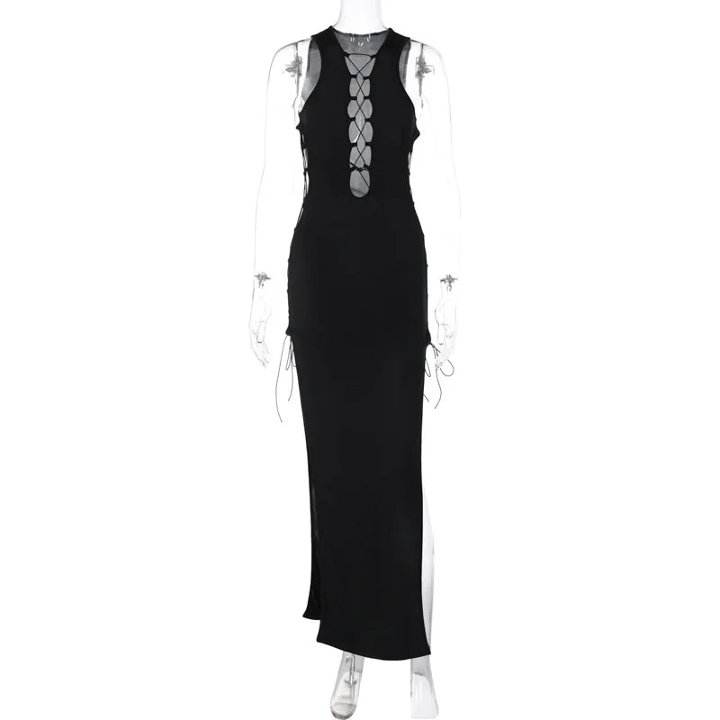 Pure Color Slim Party Y2k Midi Dresses