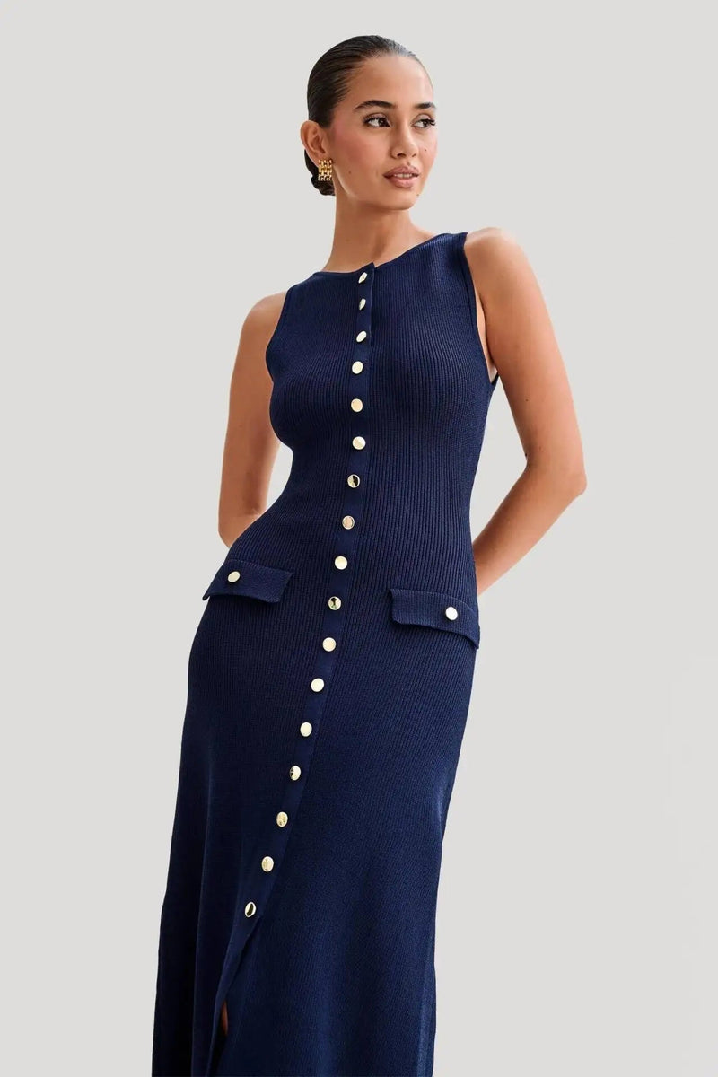 Stylish Sleeveless Bodycon Knitted Long Dress for