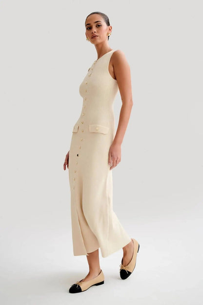 Stylish Sleeveless Bodycon Knitted Long Dress for