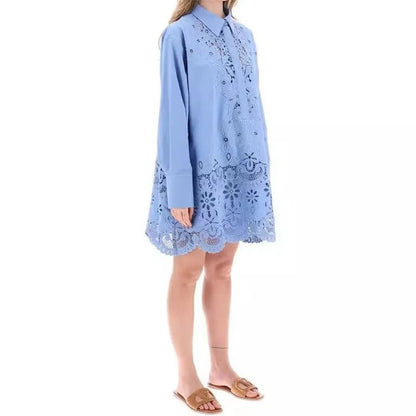 Embroidered Mini Dress in Cotton - Perfect for Summer
