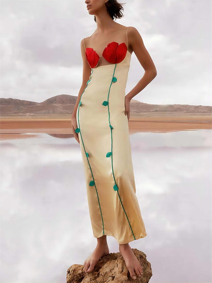 Fashionable and Sleeveless Contrast Patchwork Maxi Dresses