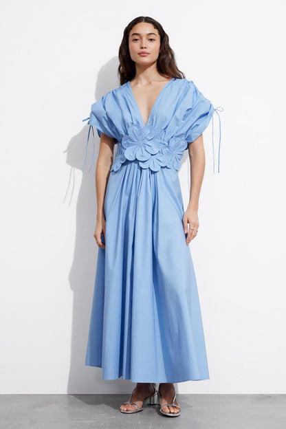 Maggie Appliqué V-neck Maxi Dress