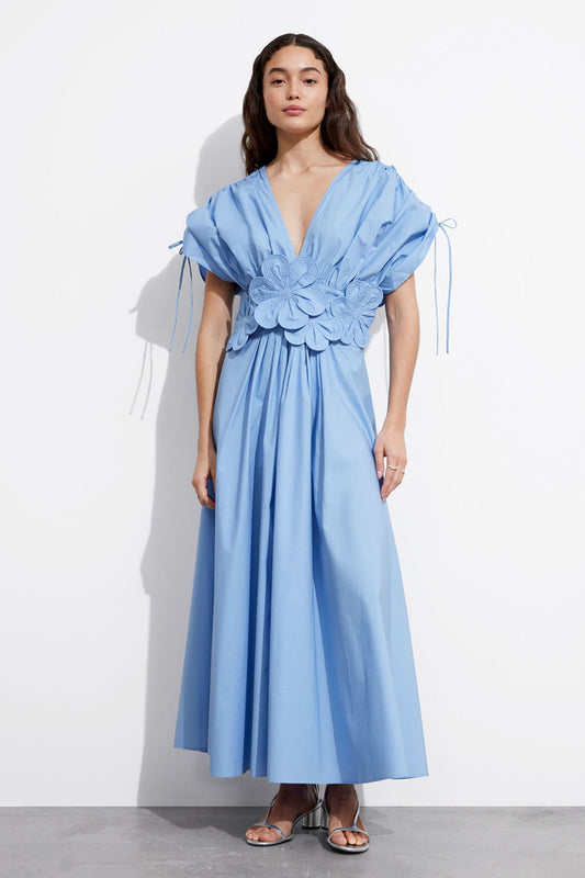Maggie Appliqué V-neck Maxi Dress