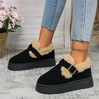 Fashionable Plush Flat Stylish Cozy Non-slip Round Toe Snow Boot