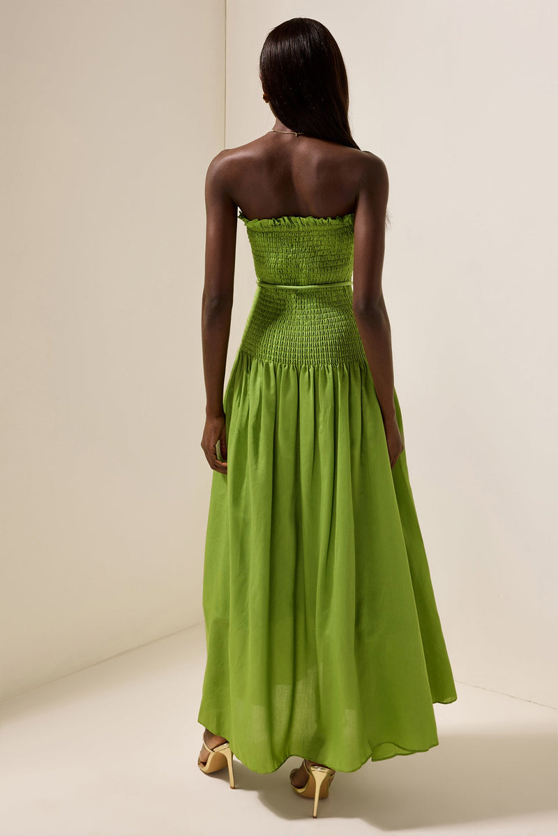 Smocking Sleeveless Midi Dress