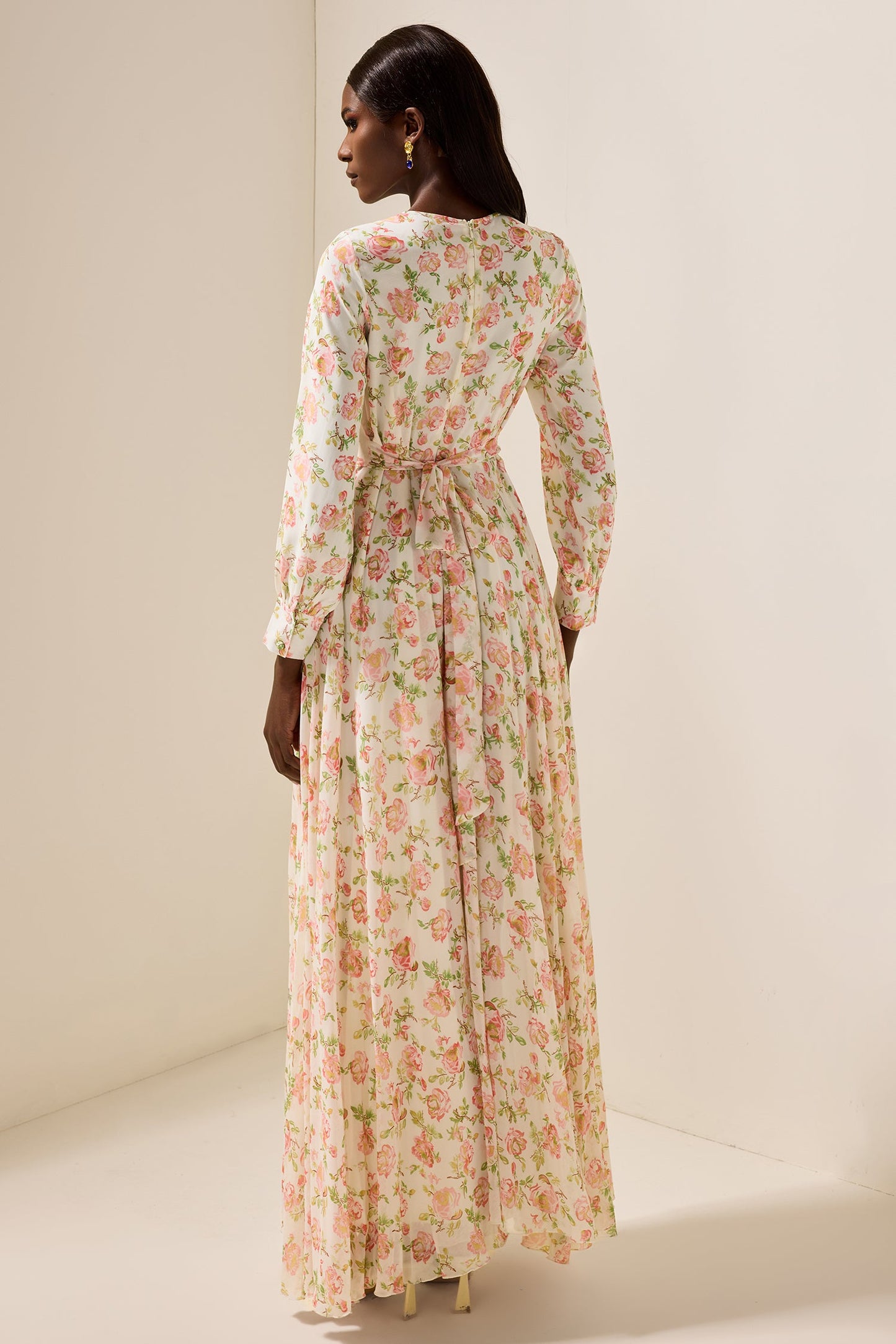 Chiffon Long Sleeve Maxi Dress