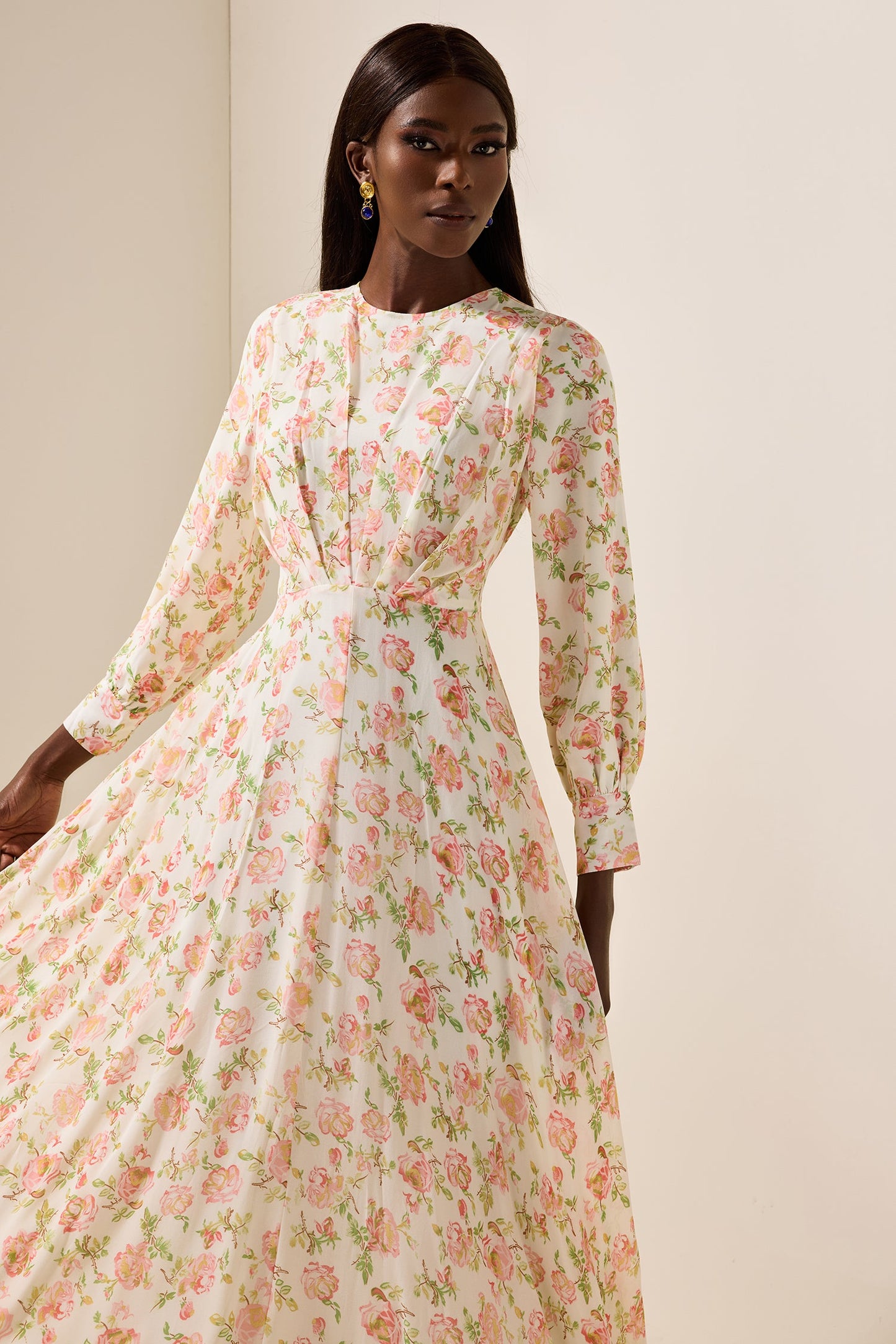 Chiffon Long Sleeve Maxi Dress