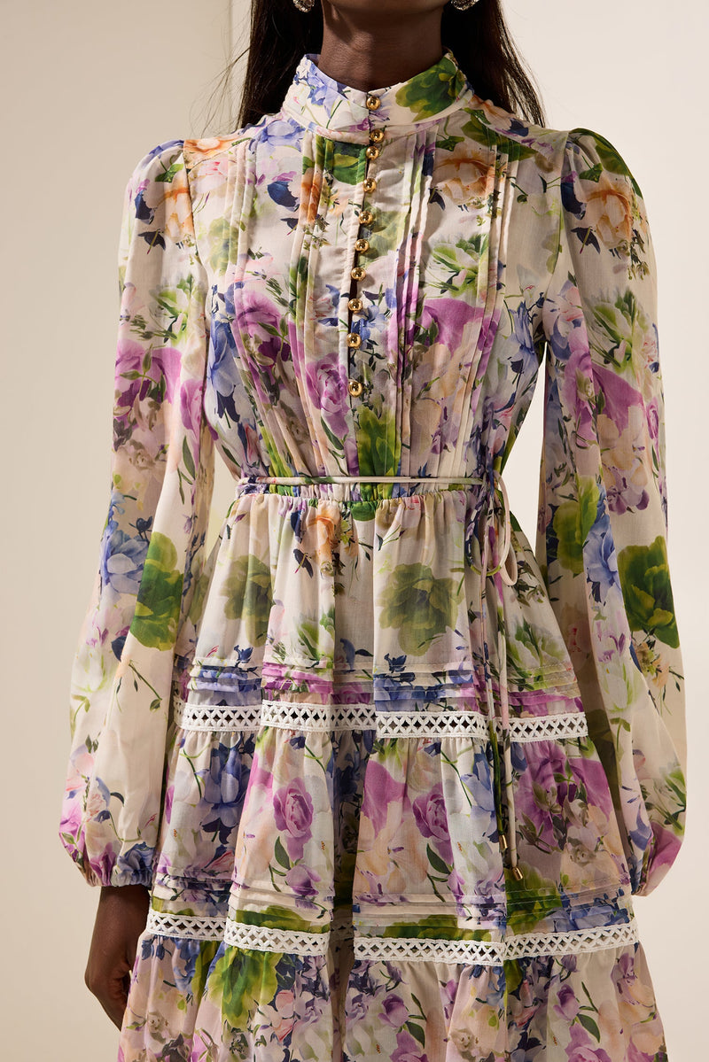 Long Sleeve Stand Collar Mini Dress
