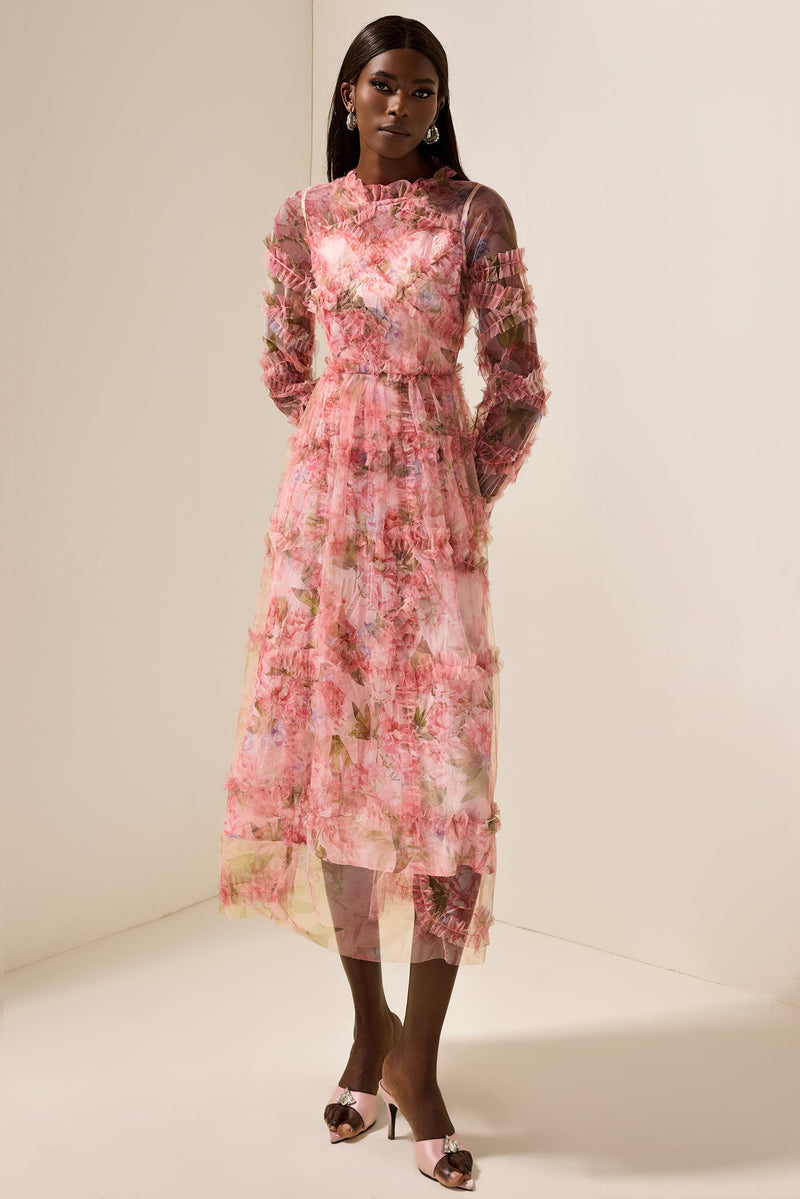 Ruffle Tiered Midi Dress