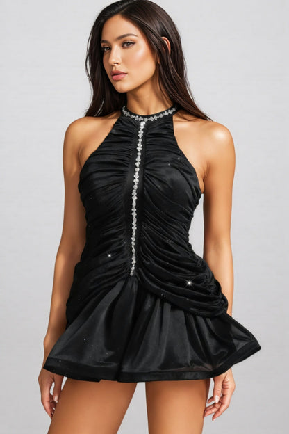 Alvane Sleeveless Diamond Mini Dress