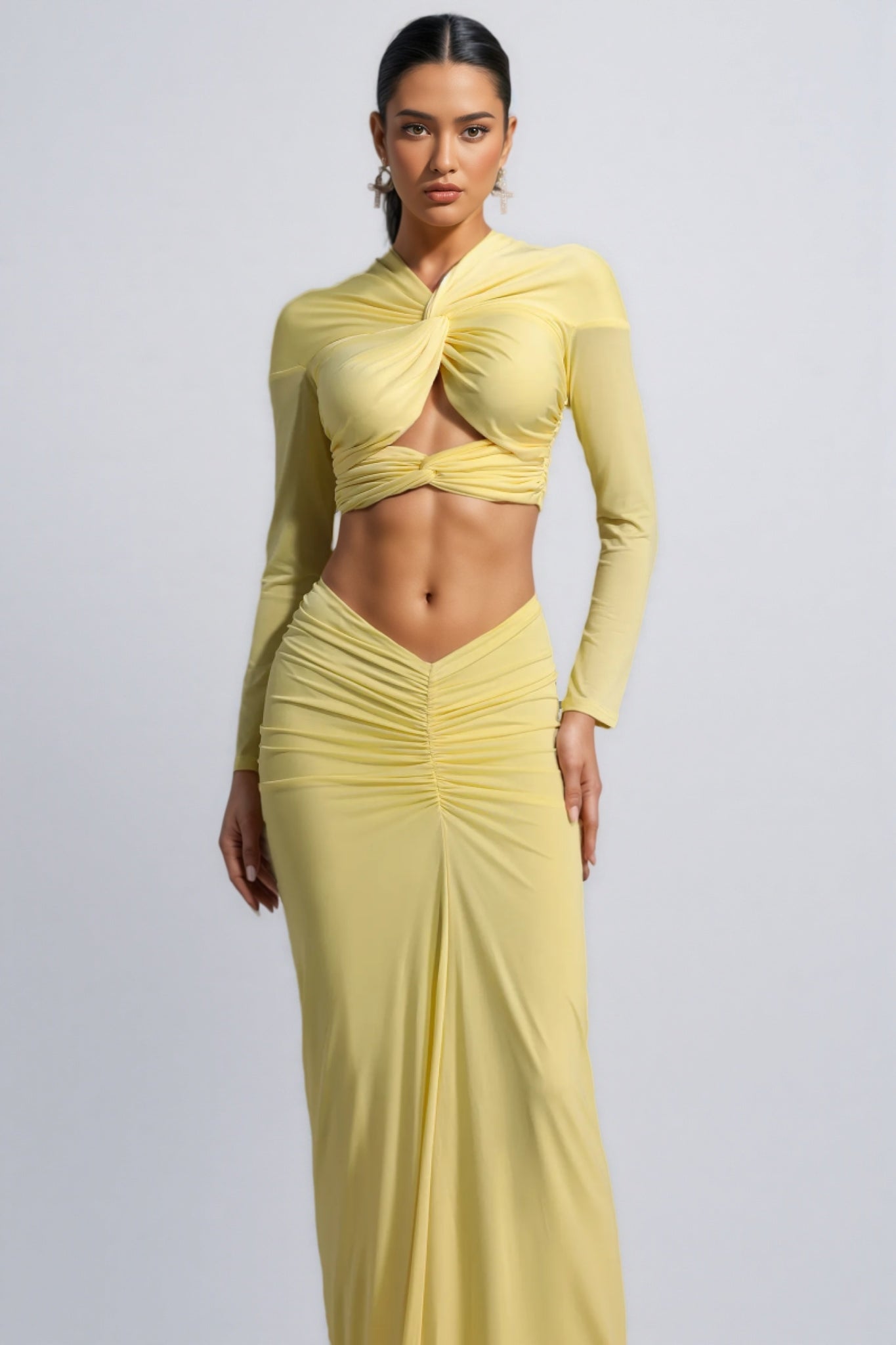 Raelse Long Sleeve Twisted Maxi Dress
