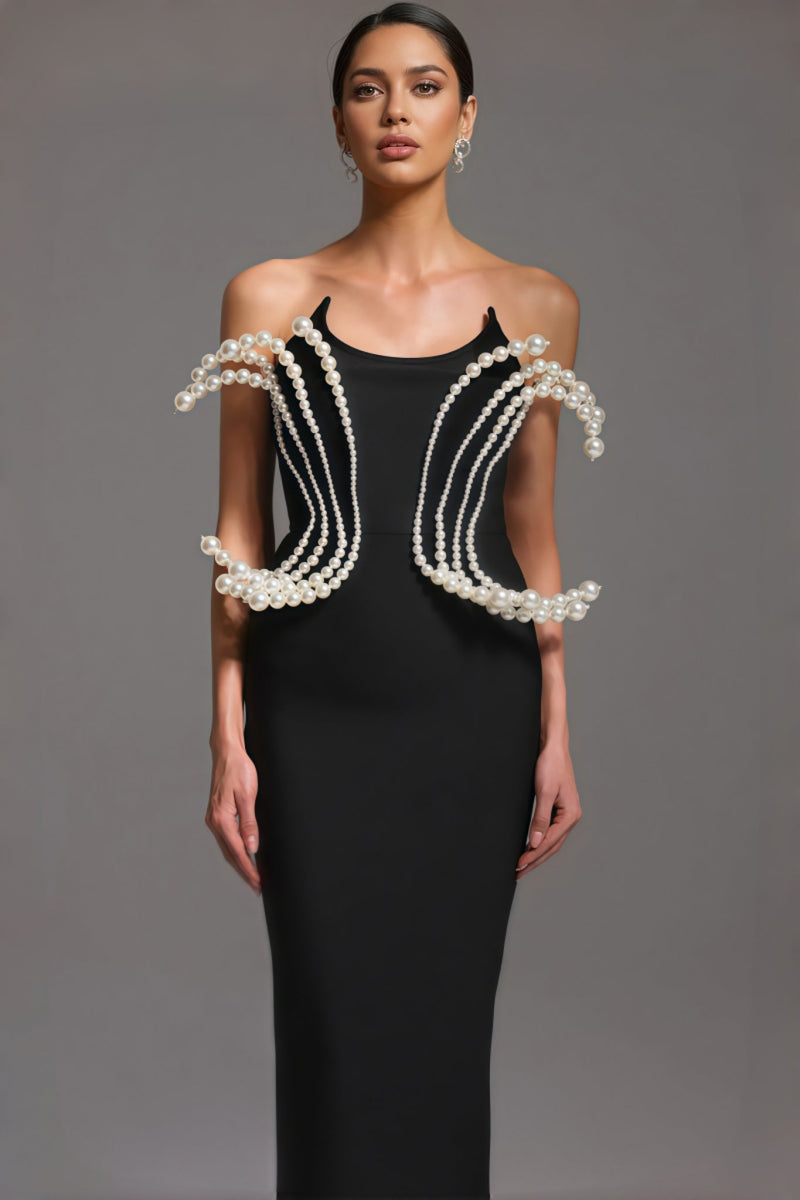 Milla Dimensional Pearl Bandage Maxi Dress
