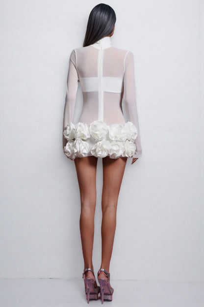 Willia Long Sleeve Flowers Mini Dress