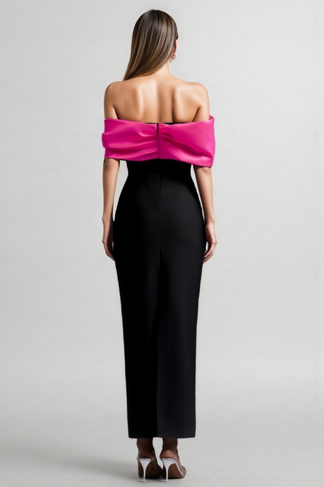 Cadao Off-the-shoulder Fold Bandage Maxi Dress