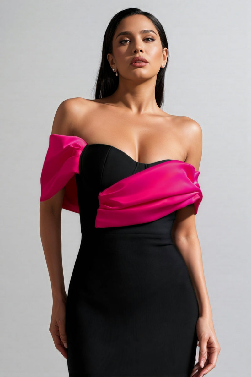 Cadao Off-the-shoulder Fold Bandage Maxi Dress