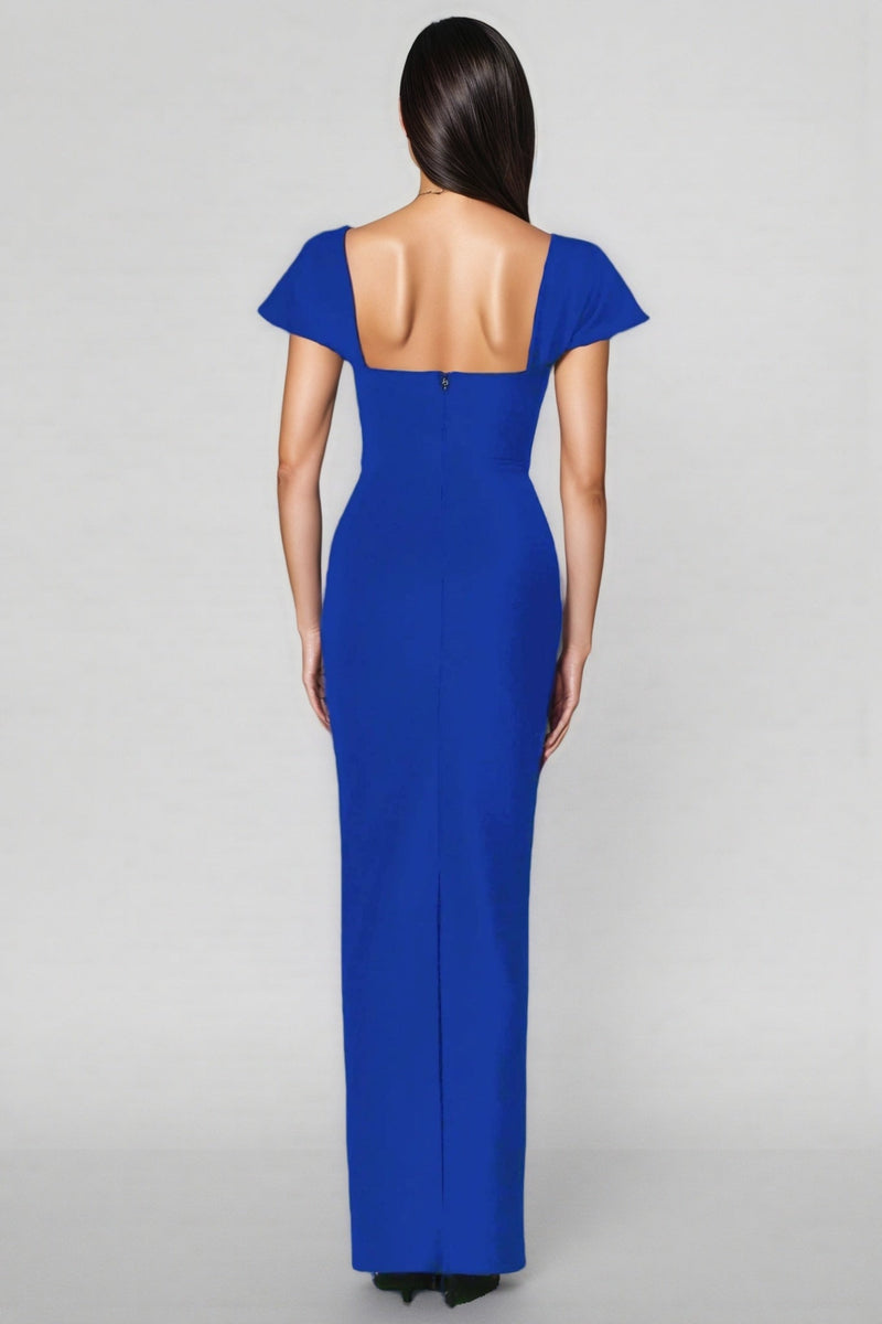 Gloria Blue Diamond Bandage Maxi Dress