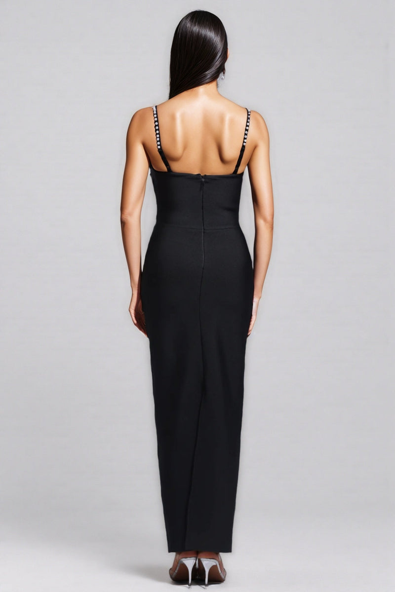 Selenty Sleeveless Diamond Bandage Maxi Dress