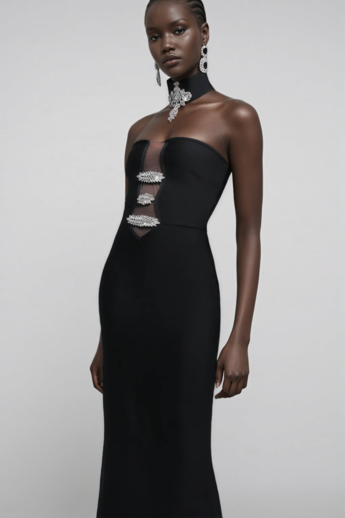 Naysk Rhinestone Bandage Maxi Dress
