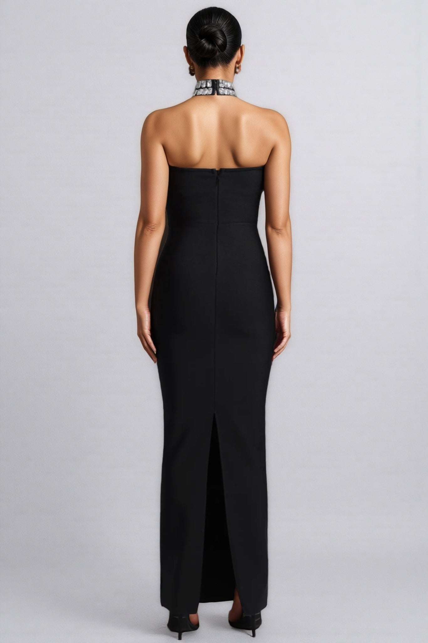 Ereen Sleeveless Diamond Bandage Maxi Dress