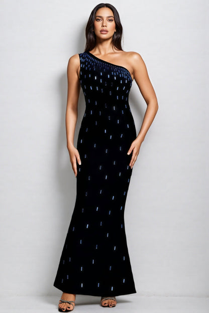 Zavala Sleeveless Diamond Bandage Maxi Dress
